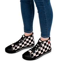 Load image into Gallery viewer, Black Mix Women's High Top Sneakers