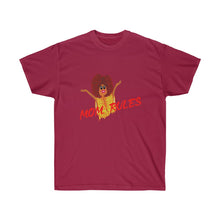 Load image into Gallery viewer, Red Mom Rules Adult Female Ultra Cotton Tee in 6 Colors