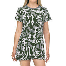 Load image into Gallery viewer, Cosmic Green/Grey Adult Female T-Shirt Dress
