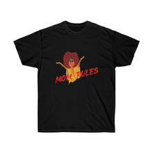 Load image into Gallery viewer, Red Mom Rules Adult Female Ultra Cotton Tee in 6 Colors