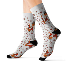 Load image into Gallery viewer, Chocolate Baby Girl Adult Female Grey Sublimation Socks