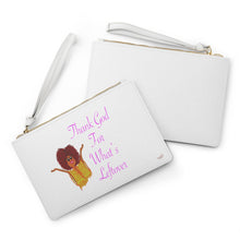 Load image into Gallery viewer, Purple Thank God For What’s Leftover Clutch Bag