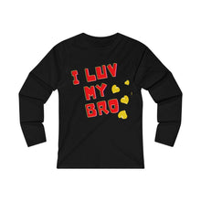 Load image into Gallery viewer, Love Bro Adult Female Fitted Long Sleeve Tee in White, Black, Sport Grey, Navy, Red