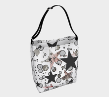 Load image into Gallery viewer, Moon and Stars Black/Pink Adult Female Day Tote Bag