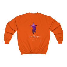 Load image into Gallery viewer, No Charge Adult Female Heavy Blend™ Crewneck Sweatshirt in Purple, Antique Sapphire, Forest Green, Dark Heather, Maroon, Navy, Orange, Red, Black