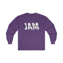 Load image into Gallery viewer, Black Jam Adult Male Ultra Cotton Long Sleeve Tee in Sport Grey, Ash, Royal, Purple