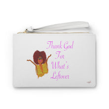 Load image into Gallery viewer, Purple Thank God For What’s Leftover Clutch Bag