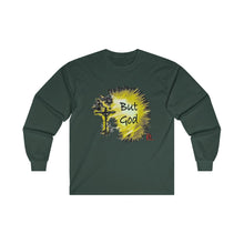 Load image into Gallery viewer, But God Adult Male Ultra Cotton Long Sleeve Tee in White, Sport Grey, Ash, Forest Green, Dark Heather
