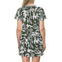 Load image into Gallery viewer, Cosmic Green/Grey Adult Female T-Shirt Dress