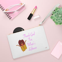 Load image into Gallery viewer, Purple Thank God For What’s Leftover Clutch Bag