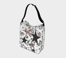 Load image into Gallery viewer, Moon and Stars Black/Pink Adult Female Day Tote Bag