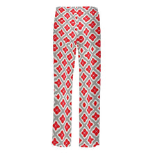 Load image into Gallery viewer, Grey On Red Silk Adult Male Lounge Pants