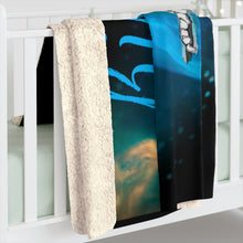 Load image into Gallery viewer, Bigger Blue Sherpa Fleece Blanket in 50” x 60”, 60” x 80”