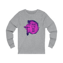 Load image into Gallery viewer, The Only Way Adult Female Jersey Long Sleeve Tee in White, Black, Athletic Heather