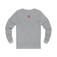 Load image into Gallery viewer, Phylgood Red Adult Female Jersey Long Sleeve Tee in White, Athletic Heather