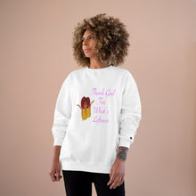 Load image into Gallery viewer, Purple Thank God For What’s Leftover Adult Female Champion Sweatshirt (4 Colors)
