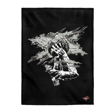 Load image into Gallery viewer, Heat Black/White Velveteen Plush Blanket in 30”x40”, 50”x60”, 60”x80”