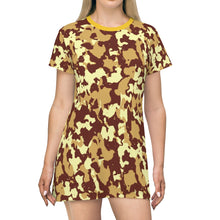 Load image into Gallery viewer, Cosmic Brown/Tan Adult Female T-Shirt Dress