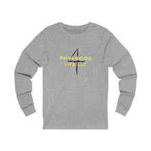 Load image into Gallery viewer, Phylgood Yellow Adult Female Jersey Long Sleeve Tee in White, Athletic Heather, Black