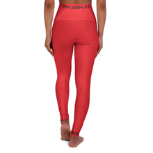 Load image into Gallery viewer, Red Adult Female High Waisted Yoga Leggings