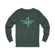 Load image into Gallery viewer, Phylgood Blue Adult Female Jersey Long Sleeve Tee in Black, Dark Grey Heather, Red, Black Heather, Heather Forest, Cardinal, Athletic Heather