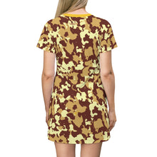 Load image into Gallery viewer, Cosmic Brown/Tan Adult Female T-Shirt Dress