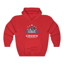 Load image into Gallery viewer, Crown Adult Female Heavy Blend™ Hooded Sweatshirt in Red, Gold, Light Pink, Dark Chocolate, Forest Green, Military Green, Carolina Blue, Heliconia, Irish Green, Maroon, Purple, Royal, Spot Grey, Black, Orange