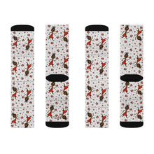 Load image into Gallery viewer, Choca Chocolate Baby Girl Adult Female Grey Sublimation Socks