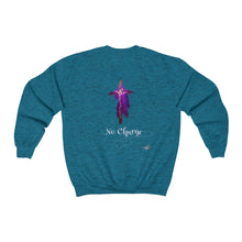 Load image into Gallery viewer, No Charge Adult Female Heavy Blend™ Crewneck Sweatshirt in Purple, Antique Sapphire, Forest Green, Dark Heather, Maroon, Navy, Orange, Red, Black