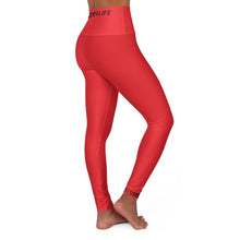 Load image into Gallery viewer, Red Adult Female High Waisted Yoga Leggings
