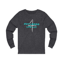 Load image into Gallery viewer, Phylgood Blue Adult Female Jersey Long Sleeve Tee in Black, Dark Grey Heather, Red, Black Heather, Heather Forest, Cardinal, Athletic Heather
