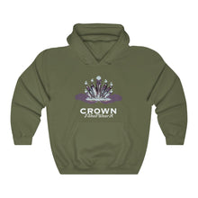 Load image into Gallery viewer, Crown Adult Female Heavy Blend™ Hooded Sweatshirt in Red, Gold, Light Pink, Dark Chocolate, Forest Green, Military Green, Carolina Blue, Heliconia, Irish Green, Maroon, Purple, Royal, Spot Grey, Black, Orange