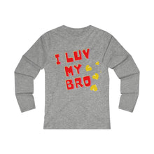Load image into Gallery viewer, Love Bro Adult Female Fitted Long Sleeve Tee in White, Black, Sport Grey, Navy, Red