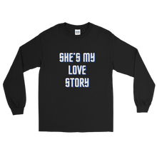 Load image into Gallery viewer, Love Story Adult Male Long Sleeve Shirt In Black, Navy, Maroon, Red, Royal, Indigo Blue, Sport Grey, Light Blue, White