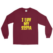 Load image into Gallery viewer, Love Sista Adult Male Long Sleeve Shirt in Black, Navy, Maroon, Red, Royal, Military Green, Indigo Blue, Sport Grey, Light Blue, Sand, White
