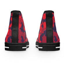 Load image into Gallery viewer, Red and Blue Camouflage Women&#39;s High Top Sneakers
