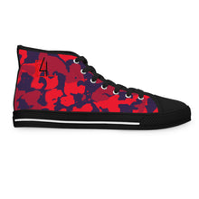 Load image into Gallery viewer, Red and Blue Camouflage Women&#39;s High Top Sneakers
