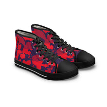 Load image into Gallery viewer, Red and Blue Camouflage Women&#39;s High Top Sneakers
