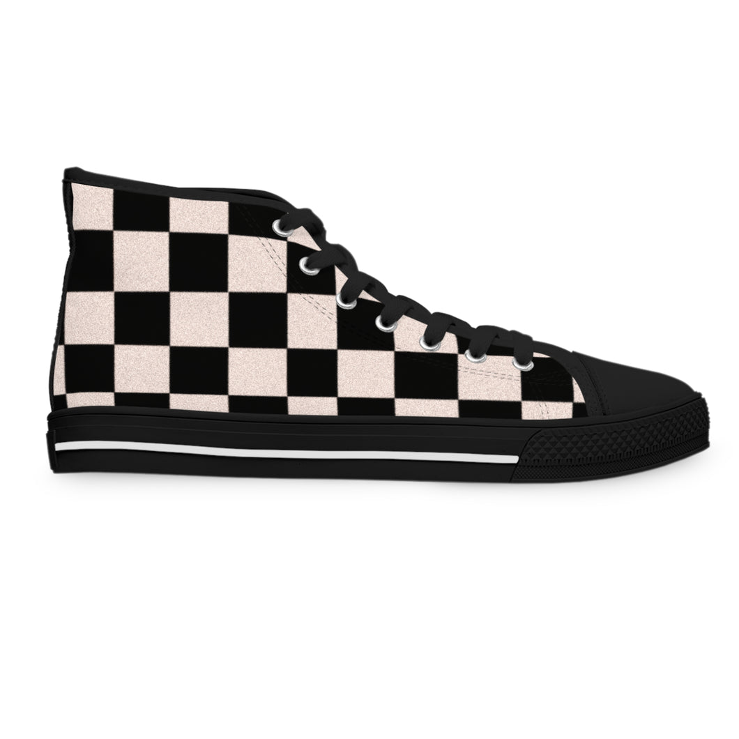 Black Mix Women's High Top Sneakers