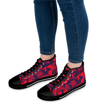 Load image into Gallery viewer, Red and Blue Camouflage Women&#39;s High Top Sneakers
