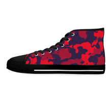 Load image into Gallery viewer, Red and Blue Camouflage Women&#39;s High Top Sneakers
