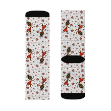 Load image into Gallery viewer, Choca Chocolate Baby Girl Adult Female Grey Sublimation Socks
