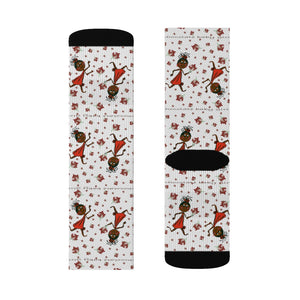 Choca Chocolate Baby Girl Adult Female Grey Sublimation Socks