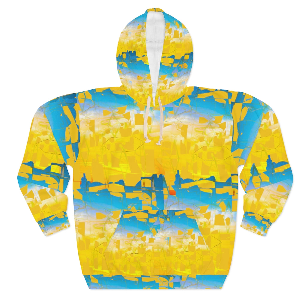 Bliss Yellow/Blue Adult Female  Pullover Hoodie