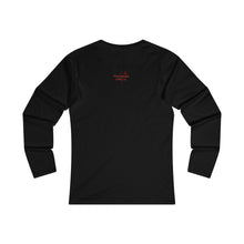 Load image into Gallery viewer, Struck By Love Adult Female Fitted Long Sleeve Tee in White, Black, Sport Grey, Navy, Red
