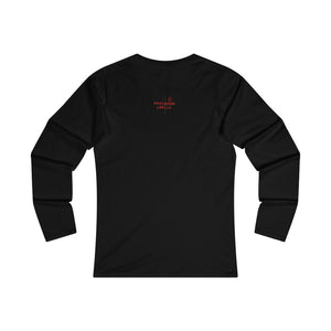 Struck By Love Adult Female Fitted Long Sleeve Tee in White, Black, Sport Grey, Navy, Red
