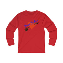 Load image into Gallery viewer, Struck By Love Adult Female Fitted Long Sleeve Tee in White, Black, Sport Grey, Navy, Red
