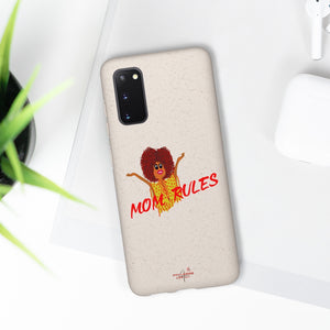 Red Mom Rules Biodegradable Phone Case (5 - iPhone sizes and 3 - Samsung sizes)