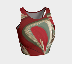 Butterfly Red Multi Adult Female  Yoga Top