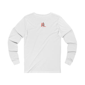 Phylgood Red Adult Female Jersey Long Sleeve Tee in White, Athletic Heather